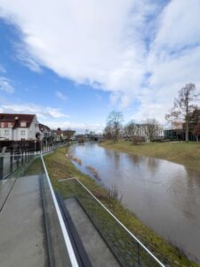 Blick zur Wohnanlage