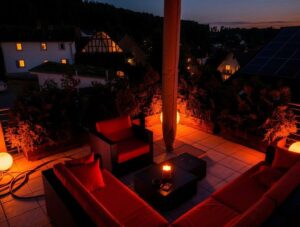 Abendstimmung auf der Terrasse - (KI generiert)