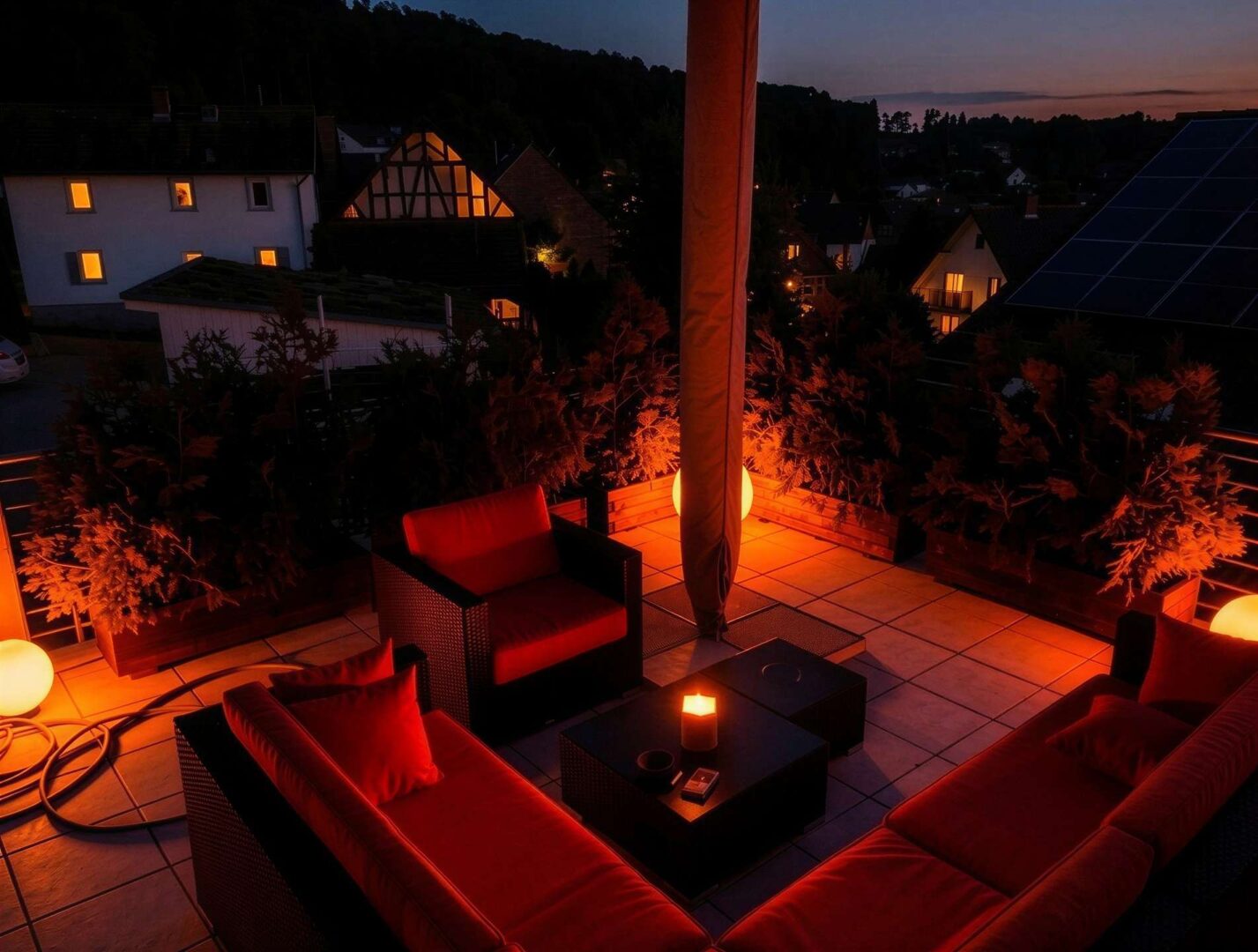 Abendstimmung auf der Terrasse - (KI generiert)