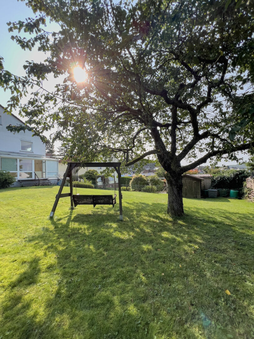 Garten mit Kirschbaum